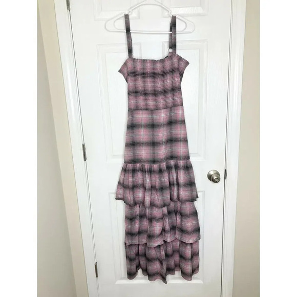 Likely Paretti Plaid maxi tier dress size 10 - Picture 3 of 12